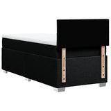 ZNTS Box Spring Bed with Mattress Black 90x200 cm Fabric 3285773