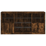 Sideboard with LED Lights Smoked Oak 202x37x100 cm 3209188