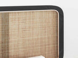 Headboard with Headboard Black 200 x 55 x 3 cm Rattan 42011573