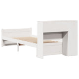 Bookcase Bed without Mattress White 75x190cm Small Single Solid Wood Pine 3322448