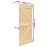 Door NARVIK 100 x 210 cm Solid Pine Wood Natural 351044