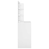 Dressing Table with LED High Gloss White 74.5x40x141 cm 808807
