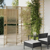 Room Divider 4 Panels Beige Poly Rattan 365379