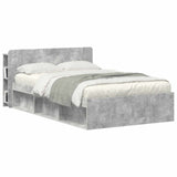 Headboard Cabinet with Storage Concrete Grey Engineered Wood 8001204