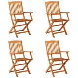Garden Chair Set of 4 Natural wood colour Solid eucalyptus wood 312450