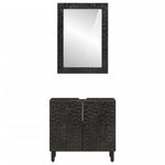 ZNTS 2 Piece Bathroom Cabinet Set Solid Wood Mango 3206293
