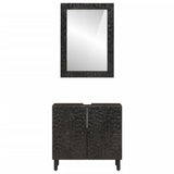 ZNTS 2 Piece Bathroom Cabinet Set Solid Wood Mango 3206293