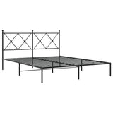 Metal Bed Frame without Mattress with Headboard Black 160x200cm 376505