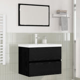 Bathroom Furniture Set 3 pcs Black Oak Engineered Wood 3393502