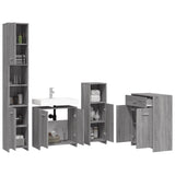 4 Piece Bathroom Furniture Set Grey Sonoma Engineered Wood 3154410