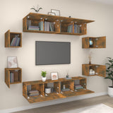 8 Piece TV Cabinet Set Smoked Oak Engineered Wood 3114219