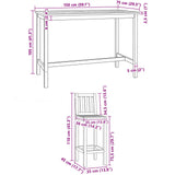 Outdoor Bar Set 5 pcs Natural Solid Teak Wood 3422501