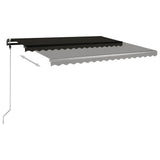 ZNTS Freestanding Manual Retractable Awning 400x350 cm Anthracite 3069819