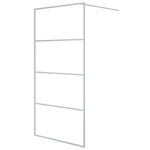 Walk-in Shower Wall Silver 100x195 cm Clear ESG Glass 152137