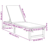 Sun Lounger Reclining Brown 53 x 202 x 89cm Solid Acacia wood 4108108