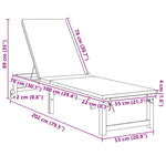 Sun Lounger Reclining Brown 53 x 202 x 89cm Solid Acacia wood 4108109