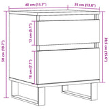 ZNTS Bedside Cabinet Old Wood 40x35x50 cm Engineered Wood 857436