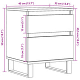 Bedside Cabinet Old Wood 40x35x50 cm Engineered Wood 857436