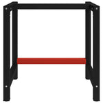 ZNTS Work Bench Frame Metal 80x57x79 cm Black and Red 147927