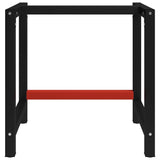 ZNTS Work Bench Frame Metal 80x57x79 cm Black and Red 147927