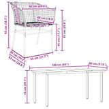 7 Piece Garden Dining Set Brown Poly Rattan Glass 3334594