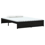 Bed Frame without Mattress Black Solid Wood 140x190 cm 814933