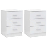 ZNTS Bedside Cabinets 2 pcs High Gloss White 38x35x56 cm Engineered Wood 800463