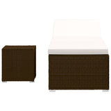 Sun Lounger Brown PE rattan Standard Adjustable Armrests 317112