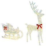 Reindeer Pull Sleigh Warm white 70 x 26 x 129 cm PET 42019079