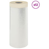 Dust Sheet with Adhesive Tape 12 pcs Transparent 140 x 3300 cm 42033240