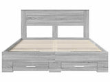 Bed Frame with Drawer Grey Sonoma 120 x 190 cm Engineered Wood 3410008