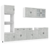 7 Piece Kitchen Cabinet Set Kalmar Concrete Grey Engineered Wood 3314755