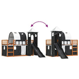 Bunk Bed without Mattress with Slide White and Black 90x200 cm 3284167