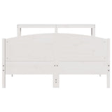 Bed Frame without Mattress White 150x200 cm King Size Solid Wood Pine 3306223