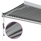 Retractable Awning Anthracite and White 3.5x2.5 m Fabric&Aluminium 3216134