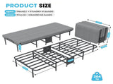 90cm190cm Folding Bed with 6cm Memory Foam Mattress, Adult Single Portable Bed on Wheels, 204kg T6135P516311