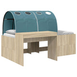 Bed with Tunnel 3 pcs Artisian Oak and Light Blue 3423696