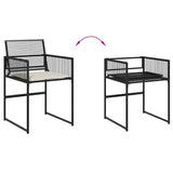 7 Piece Garden Dining Set with Cushions Black Poly Rattan 3295024