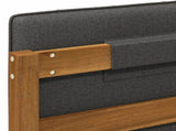 Bed Frame with Upholstered Headboard Natural and Dark Grey 904151