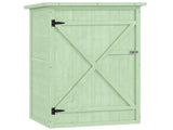 Wooden Small Shed, Garden Storage Shed with Shelves and Bolt Latch, 75L x 56W x115H cm, Green T3398P315348