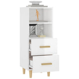 Sideboard High Gloss White 34.5x34x90 cm Engineered Wood 812363