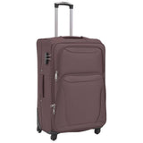 3 Piece Soft Case Trolley Set Coffee 91318