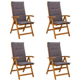 Reclining Garden Chairs 4 pcs Natural Solid Acacia Wood 3434465
