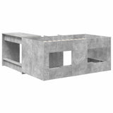 Kids'High Bed Frame with Desk 2 pcs Concrete Grey 3423465