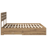 Bed Frame with Drawer with Headboard Manual Engineered Wood 3411621