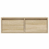 TV Cabinet with LED Lights Sonoma Oak 75x35.5x25 cm 860231