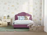 Toddler Bed Frame with Headboard Purple 70 x 140 cm Velvet 42010933