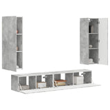 TV Cabinet Set Wall-mounted 3 pcs Concrete Grey Engineered Wood 3408982
