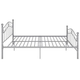 Bed Frame Grey Powder-coated metal Double Durable Bed Frame 325002