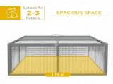 Wooden Folding Rabbit Hutch, for 2-3 Rabbits - Grey T3398P551620